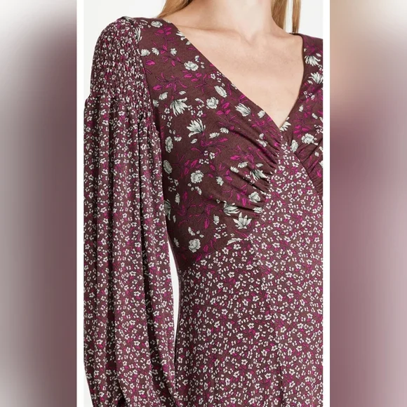 Free People Love Story Maxi Dress Women's Size Large Raisin Purple Multi - Picture 8 of 16